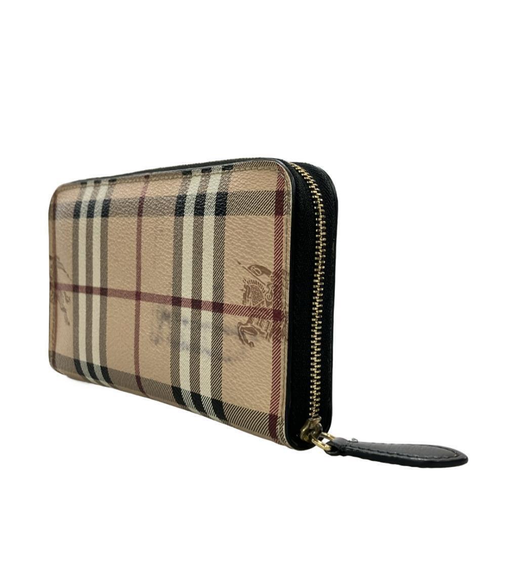 Burberry Round Leather Long Wallet Zip Black